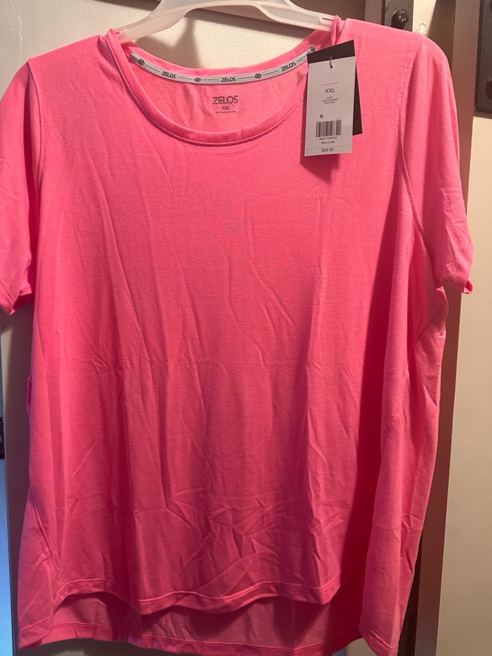 ZELOS Scoop Neck Tee - Pink Rage